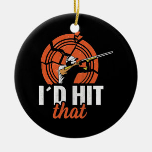 Clay Shooting Trap Shooting Ceramic Ornament