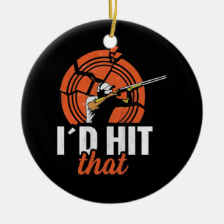 Clay Shooting Trap Shooting Ceramic Ornament