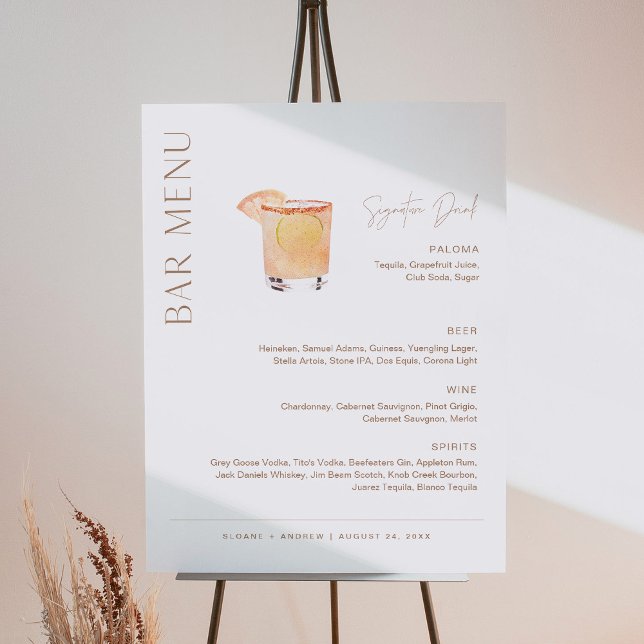 CLAY Signature Drink Wedding Bar Menu Foam Board (Creator Uploaded)