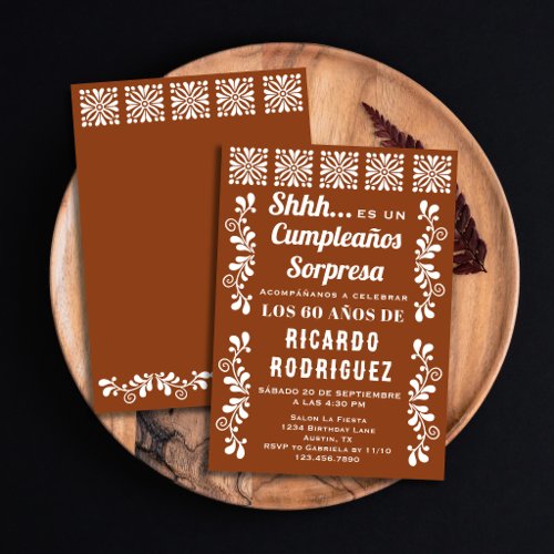 Clay Spanish Talavera Fiesta Sorpresa Birthday Invitation