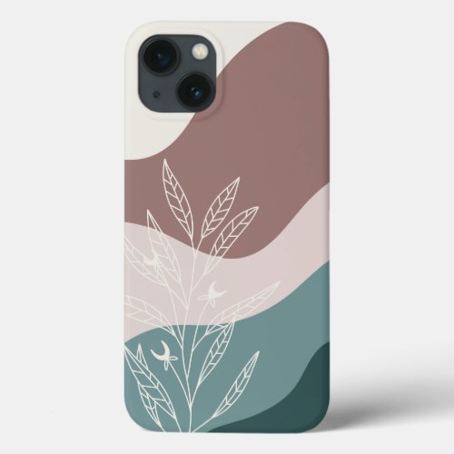 Clay  Spruce Boho Color Flow Botanical iPhone 13 Case