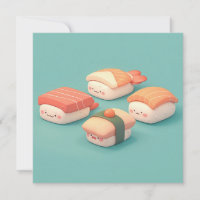 Clay Sushi Nigiri Variety Platter Postcard