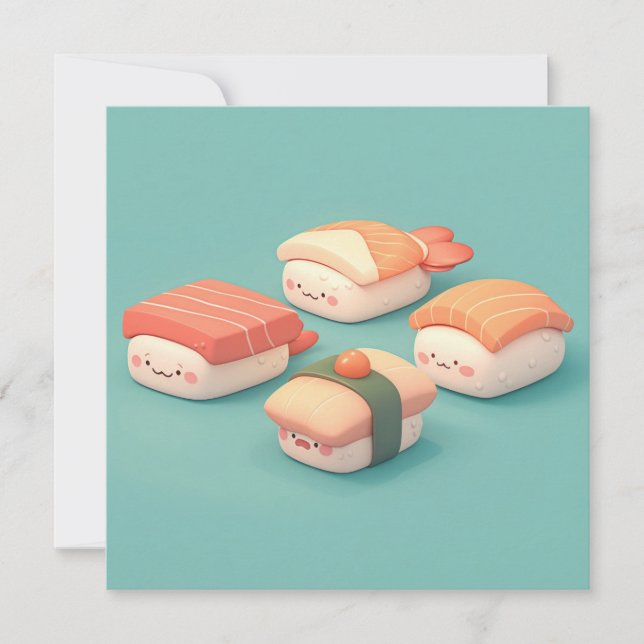 Clay Sushi Nigiri Variety Platter Postcard (Front)