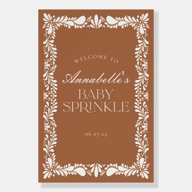 Clay Talavera Tile Baby Sprinkle Welcome Sign (Front)