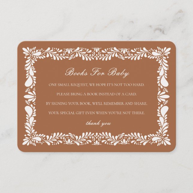 Clay Talavera Tile Books Baby Invitation Insert (Front)