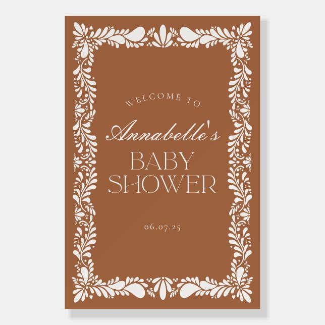 Clay Talavera Tile Fiesta Baby Shower Welcome Sign (Front)