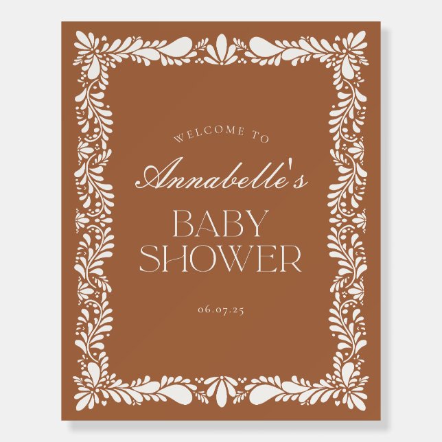 Clay Talavera Tile Fiesta Baby Shower Welcome Sign (Front)