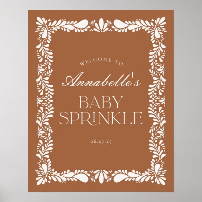Clay Talavera Tile Fiesta Baby Sprinkle Welcome Poster (Front)