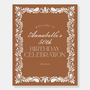 Clay Talavera Tile Fiesta Birthday Welcome Foam Board
