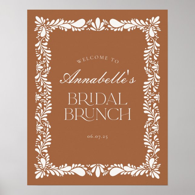 Clay Talavera Tile Fiesta Bridal Brunch Welcome Poster (Front)