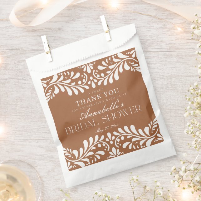 Clay Talavera Tile Fiesta Bridal Shower Dessert Favor Bag (Clipped)