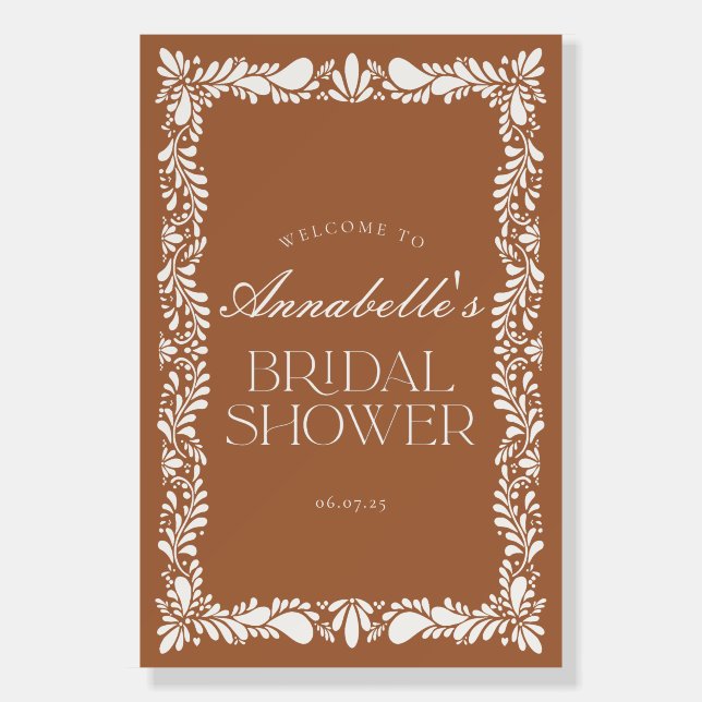 Clay Talavera Tile Fiesta Bridal Shower Welcome Foam Board (Front)