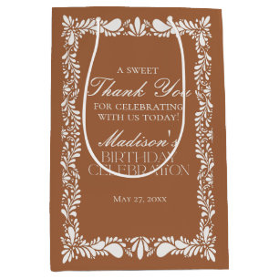 Clay Talavera Tile Mexican Fiesta Birthday Favors Medium Gift Bag