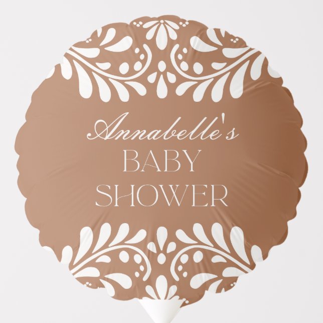 Clay Talavera Tile Spanish Fiesta Baby Shower Balloon (Front)