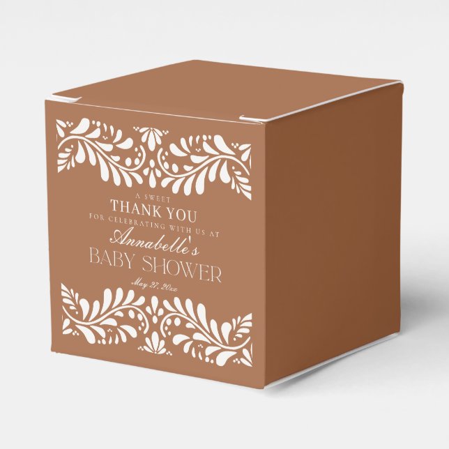 Clay Talavera Tile Spanish Fiesta Baby Shower Favor Boxes (Front Side)