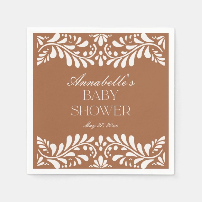 Clay Talavera Tile Spanish Fiesta Baby Shower Napkins (Front)
