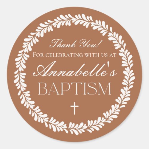 Clay Talavera Tile Spanish Fiesta Baptism Favor Classic Round Sticker