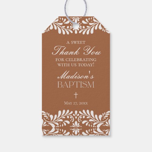 Clay Talavera Tile Spanish Fiesta Baptism Favors Gift Tags