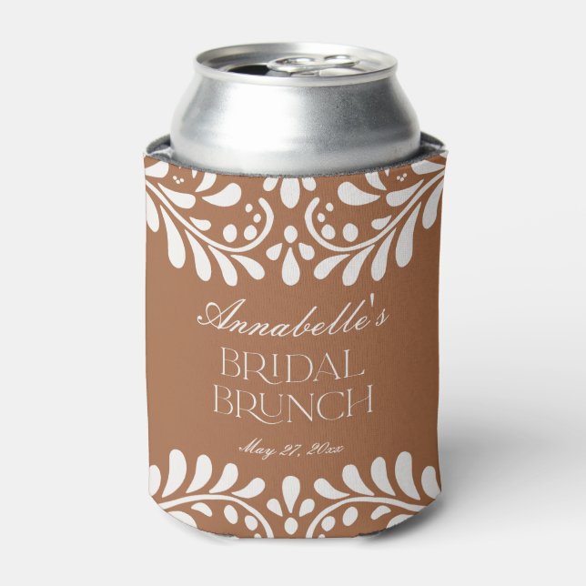Clay Talavera Tile Spanish Fiesta Bridal Brunch Can Cooler (Can Front)