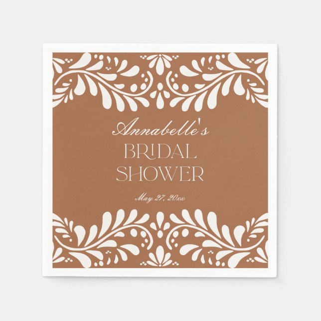 Clay Talavera Tile Spanish Fiesta Bridal Shower Napkins (Front)