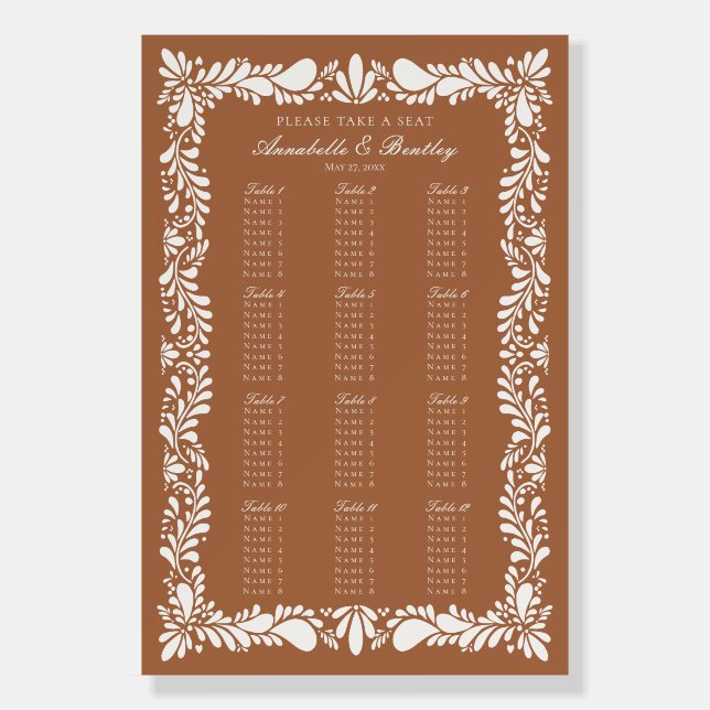 Clay Talavera Tile Spanish Fiesta Seating Chart Foam Board (Front)