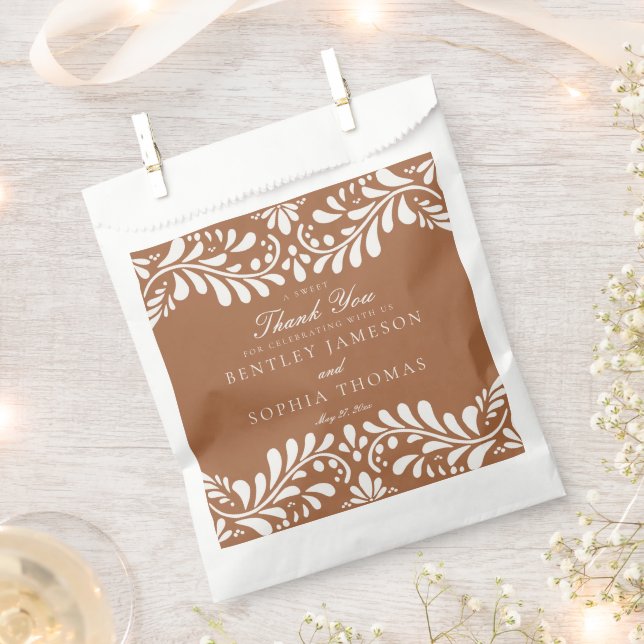 Clay Talavera Tile Spanish Fiesta Wedding Dessert Favor Bag (Clipped)