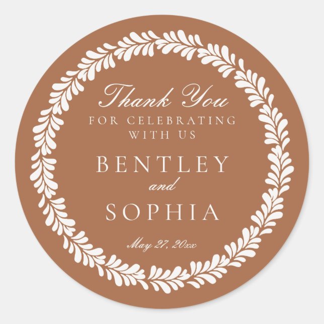 Clay Talavera Tile Spanish Fiesta Wedding Favor Classic Round Sticker (Front)