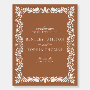 Clay Talavera Tile Spanish Fiesta Wedding Welcome Foam Board