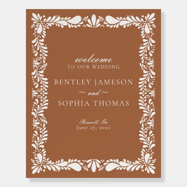 Clay Talavera Tile Spanish Fiesta Wedding Welcome Foam Board (Front)