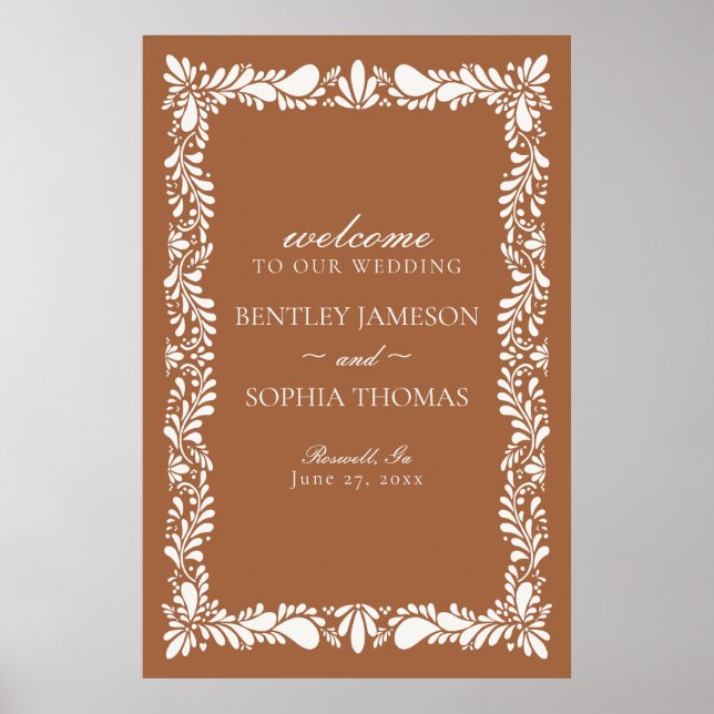 Clay Talavera Tile Spanish Fiesta Wedding Welcome Poster (Front)