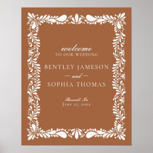 Clay Talavera Tile Spanish Fiesta Wedding Welcome Poster