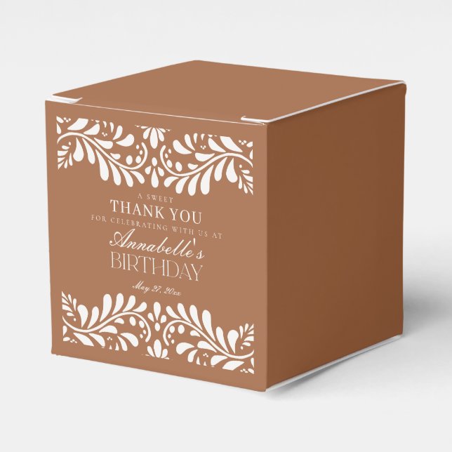 Clay Talavera Tile Spanish Style Fiesta Birthday Favor Boxes (Front Side)