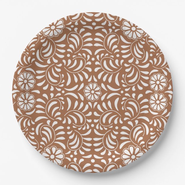 Clay Talavera Tile Spanish Style Fiesta Paper Plates (Front)
