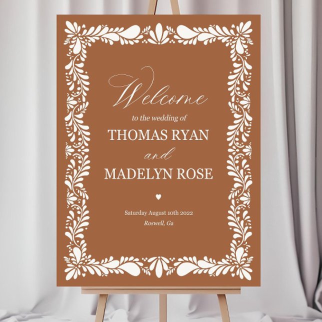 Clay Talavera Wedding Welcome Sign Template, Burnt (Creator Uploaded)