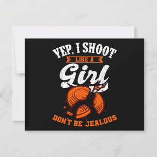 Clay Target Shooting Yep, I Shoot Like A Girl Gift Holiday Card