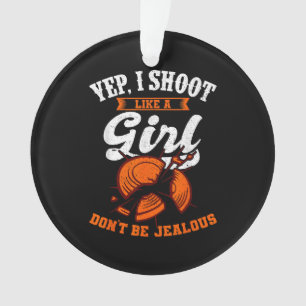 Clay Target Shooting Yep, I Shoot Like A Girl Gift Ornament