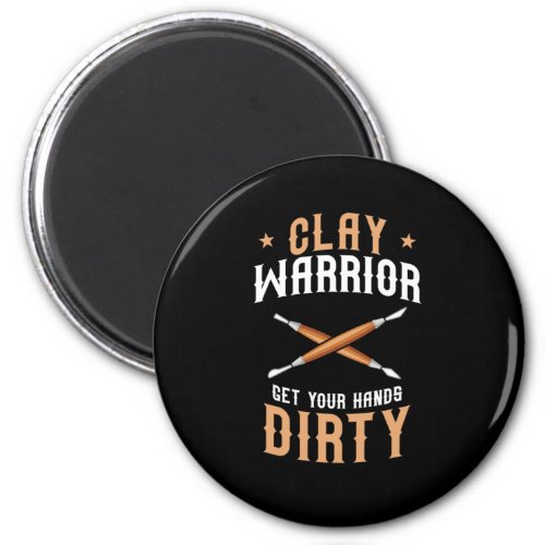 Clay Warrior Handy Dirty Mud Pottery Ceramics Gift Magnet