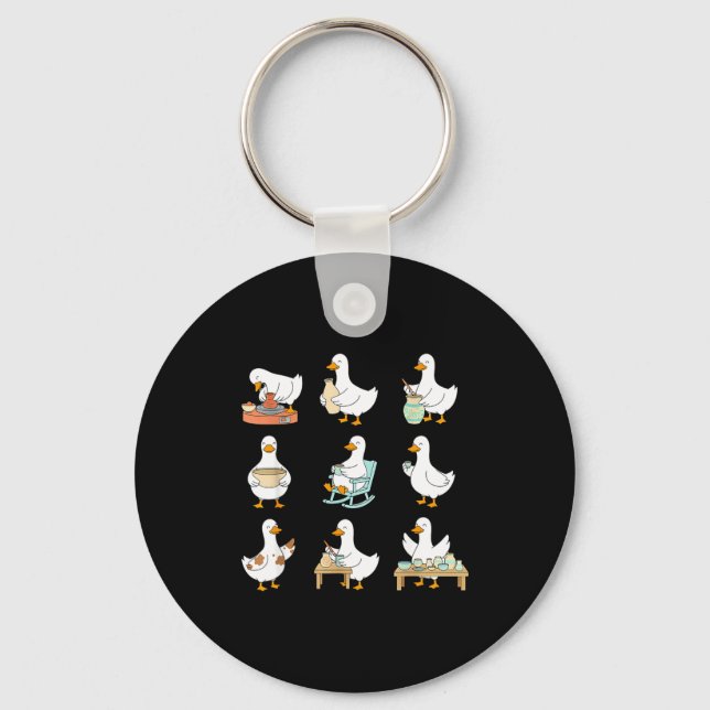 Clay Whisperer T Er Ceramic Silly Goose Making Tte Keychain (Front)