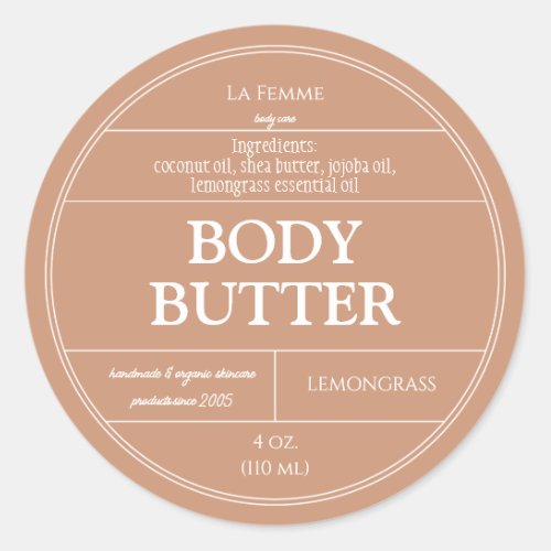 Clay  White Boho Cosmetic Product Label