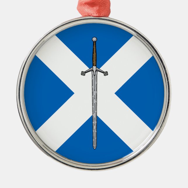 Claymore and Saltire Metal Ornament (Front)