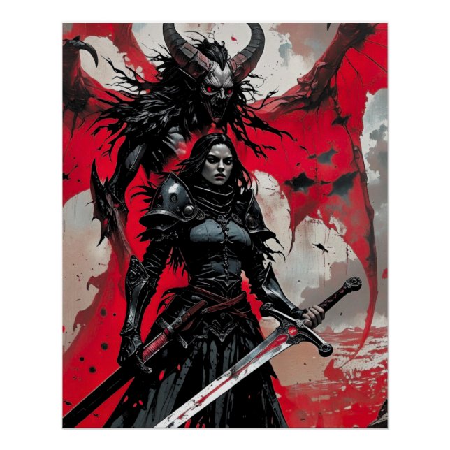 Claymore Poster Dark Fantasy Warrior Gothic Woman  (Front)