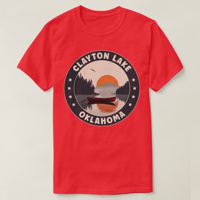 Clayton Lake Oklahoma Sunset T-Shirt (Design Front)