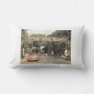 Clayton Thousand Islands NY, 1959 Vintage Style Lumbar Pillow