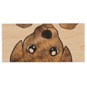 cld brindle peeking wood flash drive