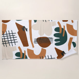 Clean Abstract Boho Pattern | Modern Minimal Beach Towel