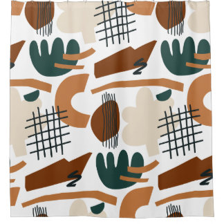 Clean Abstract Boho Pattern | Modern Minimal Shower Curtain