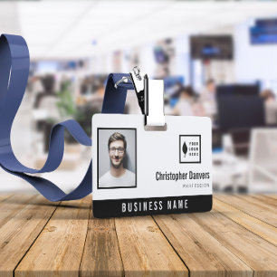 Clean Add Your Logo Office Employee Badge