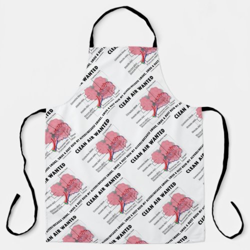 Clean Air Wanted Because Smoke Ruin Alveoli Humor Apron