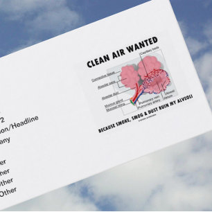Clean Air Wanted Because Smoke Smog Dust Ruin My Business Card