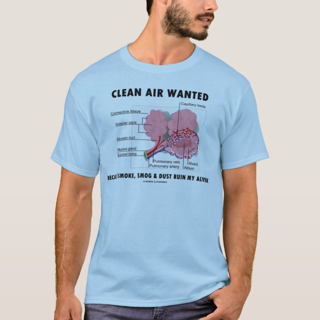Clean Air Wanted Because Smoke Smog Dust Ruin My T-Shirt (Front)